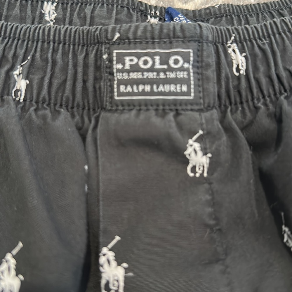 POLO RALPH LAUREN MENS LOUNGE ANN BLACK WITH MANY WHITE POLO MEN - Picture 4 of 11